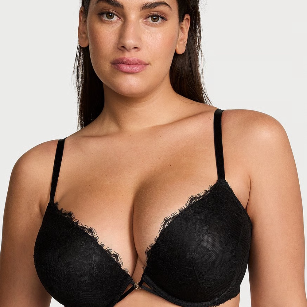 Black Rose Lace Bombshell Push-Up Bra